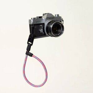 Pink/Blue Adjustable Camera Wrist Strap / 9mm Thick & Peak Design Anchor